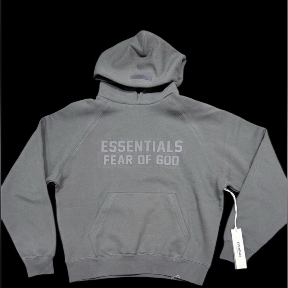 Essentials Fear of God Charcoal Off Black Hoodie – Men’s XS – New With Tags